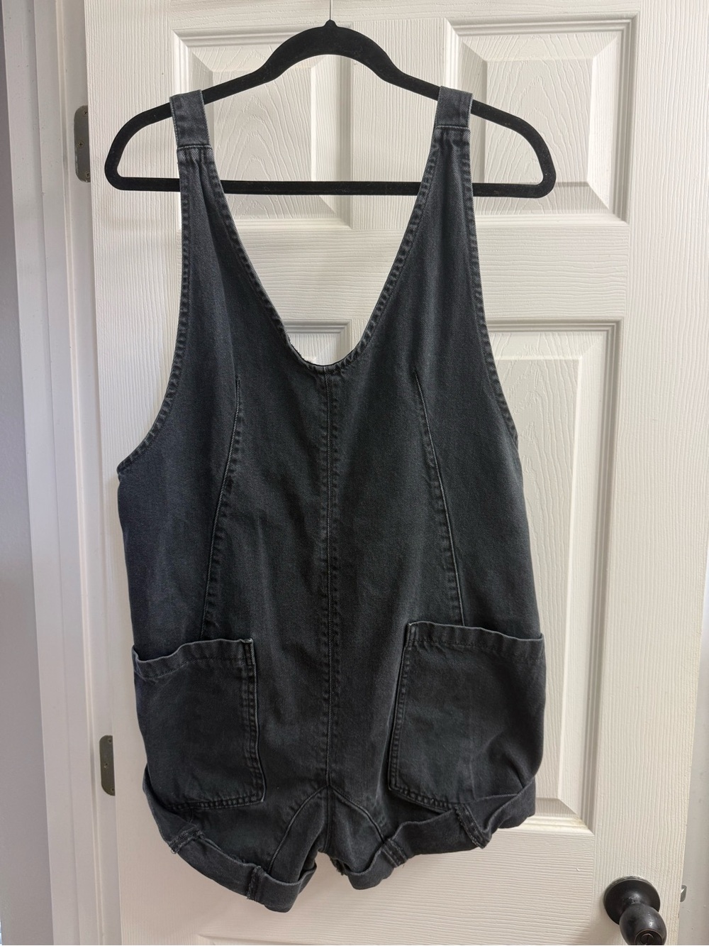 We The Free Black Denim Kids One-Piece Romper